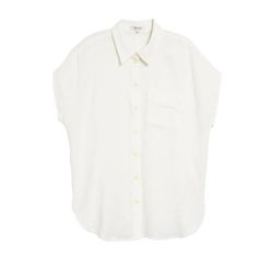 New Without Tags. Flattering, Loose Fit With A Point Collar And Relaxed Dolman Sleeves. White Button-up Casual Camp Shirt, White Casual Button-up Camp Shirt, Retro White Button-up Camp Shirt, Madewell White Button Down, White Unstructured Button-up Top, Madewell Top, Dolman Sleeve, Madewell, Button Up Shirts