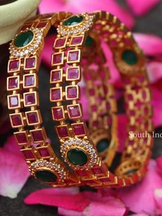 Accessory Villa Durga Jewellery, Trendy Gold Jewelry, Diamond Jhumkas, Delicate Gold Bracelet, Kids Bangles, Jewellery Bangles, Ruby Bangles, Banana Benefits