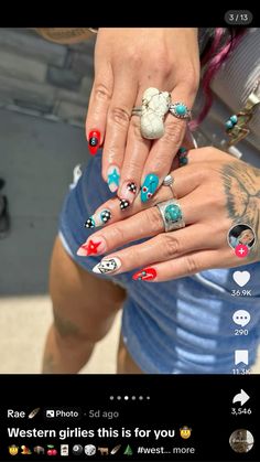 Rodeo Nails, Cowboy Nails, Black Gel Nails, Western Nails, 2024 Nails, Short Acrylic, Hello Dolly, Dream Nails