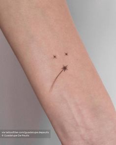 a small star tattoo on the wrist