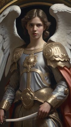 Realistic Biblical Angel, Biblical Angels Art, Angels In Armor, Guardian Angel Fantasy Art, Heavenly Hosts/angels, Angel Sculpture, Vs Angels