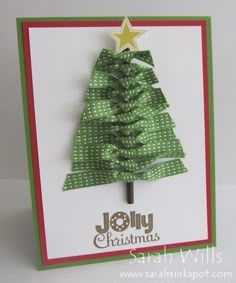 a card with a christmas tree on it