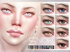 an image of various colored eyes for the simse game, snow eyes by s - club