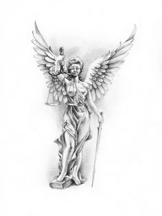 Nemesis Tattoo, Girl Neck Tattoos, Spartan Tattoo, Libra Tattoo, Statue Tattoo, Greek Mythology Tattoos, Angel Tattoo Designs, Mythology Tattoos