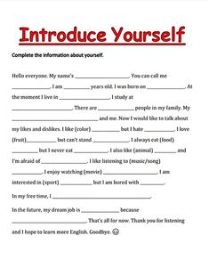 Detail Self Introduction Self Introduction, Struktur Teks, English Learning Spoken, Essay Writing Skills, Introduce Yourself, Interesting English Words, Good Vocabulary Words, Good Vocabulary, English Lessons For Kids