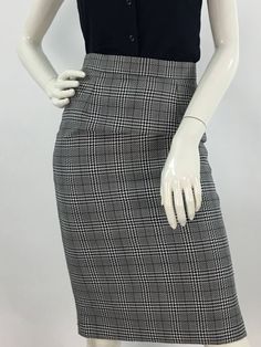 "1980s tartan plaid skirt, pencil skirt, lined fitted pencil skirt, size small  mannequin measures 5ft 8\", bust 34\", waist  Measurements:  waist 12\"/hip 17\"/length 25\" Please note that vintage clothing sizes can vary greatly.  The Measurements provided  are approximate and are taken lying flat.  I suggest taking a similar garment from your wardrobe and measure it while lying flat.  This way you can compare measurements.  All of our pieces are genuine vintage. Don't forget to enlarge the pho Elegant Fitted Plaid Skirt, Plaid Pleated Skirt For Work, Fitted Plaid Skirt For Office, Elegant Plaid Mini Skirt For Work, Plaid Pencil Skirt For Work, Fitted Plaid Pencil Skirt, Fitted Knee-length Plaid Bottoms, Plaid Lined Mini Skirt For Work, Plaid Mini Skirt With Lining For Work