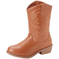 bebe Girls' Boots - Leatherette Western Cowboy Boots are a great choice for active little girls that will keep them safe when having fun on a cold autumn or winter day. Perfect for the playground or anywhere your little explorer wants to go. Your princess will fall in love with the classic cowboy details and look fashionable anywhere she goes! Size: 7 Toddler.  Color: Brown.  Gender: female. Toddler Cowboy Boots, Girls Cowgirl Boots, Western Riding Boots, Kids Ankle Boots, Pink Rain Boots, Boys Rain Boots, Toddler Snow Boots, Kids Ugg Boots, Girl Cowboy Boots