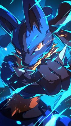 Pokemon Landscape, Lucario Fanart, Pokemon Mix, Pokemon Lucario, Lucario Pokemon, Mythical Pokemon, Pokemon Blue, Scary Dogs