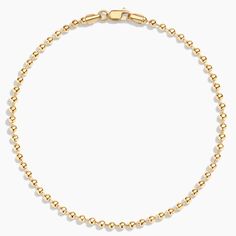 Cameron 8 in. Bead Chain Bracelet - 14K Yellow Gold. Shining beads of metal wrap all the way around this chic and unique 8-inch bracelet, adding textural flair to a classic chain design. 14k Gold Beaded Chain Bracelet, Elegant 14k Gold Beaded Chain Bracelets, Gold Chain Bracelet With Beaded Round Shape, Everyday Yellow Gold Beaded Chain Bracelets, Yellow Gold Beaded Bracelets With Satellite Chain, Gold Bracelets With Satellite Chain For Formal Occasions, Classic Yellow Gold Bracelet With Satellite Chain, Formal Gold Bracelets With Satellite Chain, 14k Gold Bracelet With Polished Yellow Gold Beads