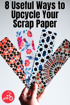 four different types of paper with the text 8 useful ways to upcycle your scrap paper