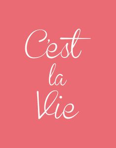 a pink background with the words'est la vie'in cursive font