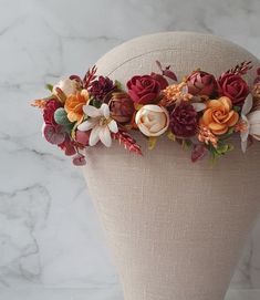 Wonderful flower crown made with faux flowers and faux greenery. Our stunning faux flowers look like the real. We was inspired by the nature. - color: burgundy, dark red, orange and pale orange, terracotta - materials: artificial flowers, paper flowers, artifical leaves, dried baby breath One size fits all. This crown is ties in the back with a ribbon, making this piece fully adjustable for any size heads. I will be happy to answer your questions and help you make a choice. DELIVERY: please prov Dried Baby Breath, Fall Flower Crown, Bridesmaid Crown, Ribbon Making, Wedding Burgundy, Floral Crown Wedding, Color Terracota, Orange Terracotta, Bridal Hairpiece