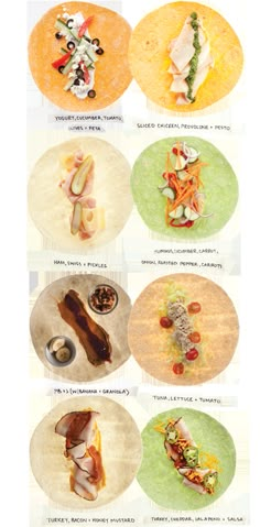 an image of different types of food on plates