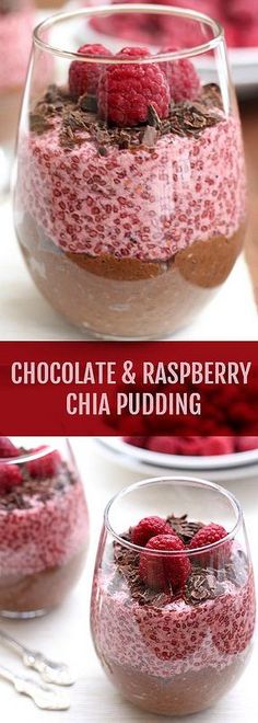 chocolate and raspberry chia pudding