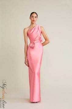 Mother Of The Bride Aesthetic, Fun List, Draped Bodice, Dream Dresses, Mob Dresses, One Shoulder Gown, Guest Attire, Evening Gowns Elegant, Column Dress