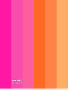 an orange and pink color scheme with the words take you