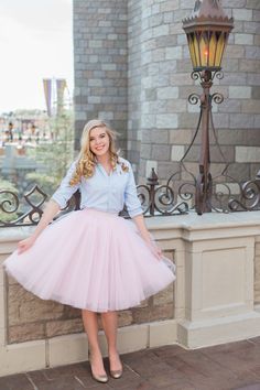 Disney Fashion | Disney Style | Disney Lifestyle | Disney Outfits | Tulle Midi Skirt | Pink Tulle Midi Skirt | Disney Blogger | Magic Kingdom | Walt Disney World | Disney Photo Shoot | Disney Picture Ideas | Disney Photo Ideas | Fashion and Beauty | Picture Inspiration | Styled By Magic | Kait Around The Kingdom | Cinderella Castle | Disney Parks | Main Street USA Plus Size Disney Outfits, Tutu For Women, Tulle Skirt Bridesmaid, Disney Picture Ideas, Disney Skirt, Tutu Women, Tulle Skirts Outfit, Disney Wear