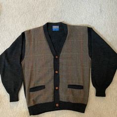 Country Traditional. Pure Virgin Wool. Made In The Usa. Leather Buttons. Pendleton Vintage V-Neck Button Plaid Cardigan Sweater Large. Pendleton Country Traditional Pure Virgin Wool Vintage V-Neck Plaid Cardigan Sweater Buttons Two Pockets In Front. Grandpa Sweater, Academia, Preppy Preowned In Like New Condition. Never Worn. Sweater Academia, Thrift Bundle, Pendleton Sweater, Crew Neck Sweater Men, Pendleton Mens, Plaid Cardigan, Button Sweater, Collar Cardigan