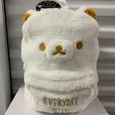 Only 1 For Sale Rare Exclusive Super Cute Soft & Fuzzy “Everyday With Rilakkuma” Backpack Has Rilakkuma’s Face And Kawaii Bear Ears. Backpack Is White With Brown Rilakkuma Eyes, Nose-Mouth And Inside’s Of Ears. Brand New & Only Sold In Japan Has Pouch Pocket Dimensions Are About 16 Inches In Length And 13.5 Wide. Official Licensed San-X Backpack/Mini Backpack Perfect For An Anime Girl Or Women Who Love To Wear Cute Kawaii Clothes And Accessories By Sanrio Hello Kitty, My Melody, Kuromi, & More O Rilakkuma Backpack, Pottery Barn Crib, Cute Kawaii Clothes, Mermaids Kissing, Chanel Long Wallet, Kawaii Bear, Green Fur, My Melody Kuromi, Embellished Bags