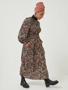 FatFace Fern Floral Print Midi Dress, Blush Multi at John Lewis & Partners Face Print, Service Women, Women Nightwear, Transitional Style