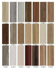 the different types of wood grains and colors for furniture, including white, brown, black