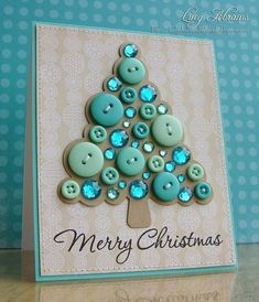 a christmas card with buttons on it