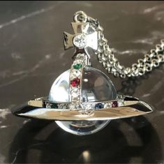 #ad Premium Quality Vivienne Westwood Necklace Medium Orb Silver Top 6.5 x 6cm C:80cm w/drawstring, Fashion Jewelry Vivienne Westwood Necklace, Drawstring Fashion, Westwood Necklace, Silver Top, Silver Tops, Vivienne Westwood, Premium Quality, Fashion Jewelry, Chain