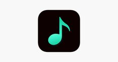 a music note icon with green glow on the bottom and black background, which is also part of an iphone's home screen