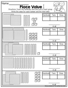 place value worksheet for students to practice their math skills and help them learn how to