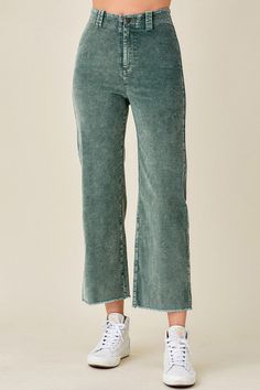 Very comfortable and stretchy corduroy pants. Made from an adaptable fabric featuring high rise, button closure at front, wide leg that hits above the ankle. A 11 High Rise Pants, Sheer Fabric, Ankle Pants, Corduroy Pants, Sheer Fabrics, Print Pattern, Denim Wash, Cropped Pants, Fabric Care