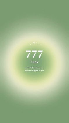 a green and white poster with the words 777 luck