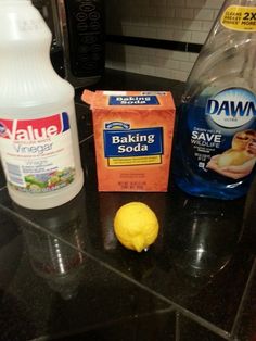 an image of some cleaning products on a counter with the caption that reads, non - oxie oven cle