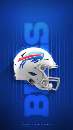 a buffalo football helmet on a blue background