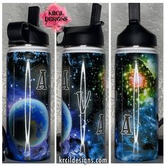 Explore the Stars | Galaxy Personalized Water Bottle by Krcil Designs | Get ready for an out-of-this-world universal masterpiece! With a cosmic pattern that'll leave you starstruck! | Let our custom water bottles do the talking with our collection of personalized water bottles. Personalize It - add name, monogram. For the ultimate gift, add a t-shirt, or accessorize with a custom tote bag. Insulated stainless steel water bottles include 2 lids-wide mouth/flip top straw. KrcilDesigns.com Hydro Water Bottle, Christmas Movie Quotes, Unique Teachers Gift, Personalized Water Bottle, Custom Water Bottles, Steel Water Bottles, Christmas Tea, Personalized Water Bottles, Christmas Tumblers