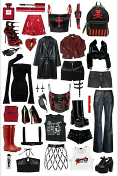 Vampire Club Outfit, Vampire Gf Outfit Aesthetic, Vampire Theme Outfit, Vampire Hunter Aesthetic Outfit, Vampire Rave Outfit, Mall Goth Outfit Ideas, Red And Black Goth Aesthetic, Vampire Core Aesthetic Outfits, Red And Black Goth Outfits