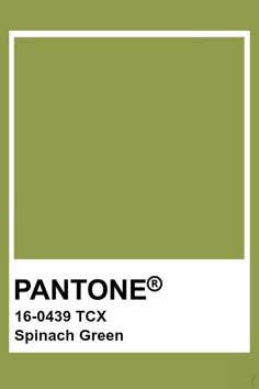 pantone's green paint is shown with the words spinach green on it