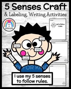 the five senses craft and labeling writing activities