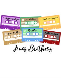 some cassette tapes are stacked on top of each other with the words, james brothers