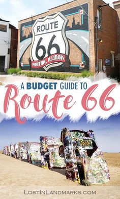 the route 66 sign in front of a building