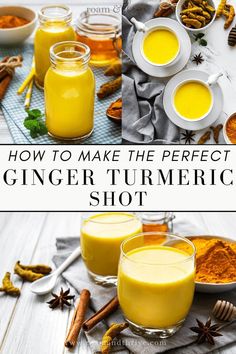 Discover the perfect recipe for immunity with this ginger turmeric wellness shot-full of immune system boosting properties and moreLearn how to make a ginger turmeric shot without a juicerginger turmericginger turmeric shotginger turmeric shot recipeginger turmeric shot recipe blenderginger turmeric shot recipe lemon Ginger Turmeric Shot Recipe, Turmeric Drink, Turmeric Recipes, Nutrition Articles