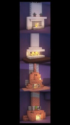 the different levels of a building in minecraft, including two levels and one level