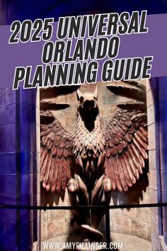 an image of a statue with the words universal orlando planning guide on it