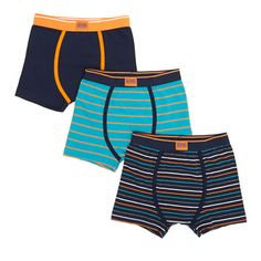 navy Boys Jersey Trunks - Pack Of 3 Navy Boys, Contrast Trim, Everyday Essentials, Swim Trunk, Everyday Essentials Products, Casual Shorts, Cotton Blend