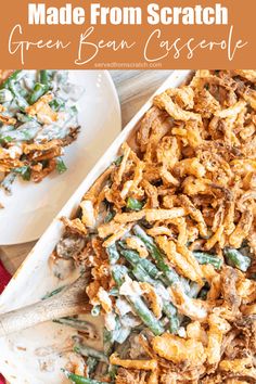 green bean casserole made from scratch is an easy side dish