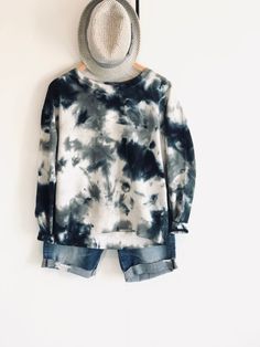 Bohemian Tie dyed sweatshirt in navy and gray Smoke pattern. Pair with jeans or leggings. Can be dressed up or down. Great for layering. Crew neck Long sleeves Pullover style Cotton/polyester Hand wash and hang dry. Comfy and soft! Perfect light sweatshirt! Grunge Gray Sweatshirt For Fall, Fall Grunge Gray Sweatshirt, Trendy Acid Wash Sweatshirt For Fall, Spring Tie Dye Relaxed Fit Sweatshirt, Distressed Gray Tops For Fall, Blue Washed Sweatshirt For Spring, Faded Casual Sweatshirt For Spring, Casual Faded Sweatshirt For Spring, Faded Washed Sweatshirt For Fall