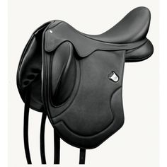 a black horse saddle on a white background