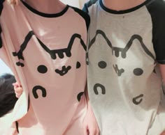 Pink and grey pusheen nightdress matching girls Matching Sanrio Onesies, Kuromi And My Melody Matching Pjs, My Melody And Kuromi Onesie, Pusheen Clothes, Pink Kawaii Pajamas, Pink Kawaii Hello Kitty Sleepwear, You Are My Moon, High School Musical, Pusheen