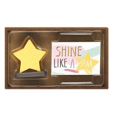 a cookie with a star on it in a box