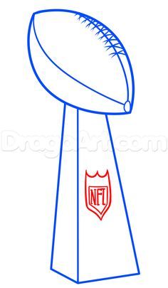 how to draw a football on top of a trophy