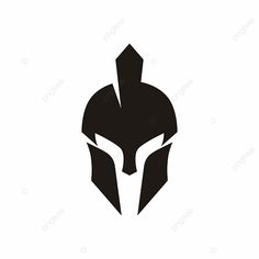 a black and white spartan helmet logo